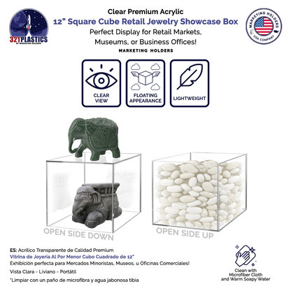 12" Square Acrylic Retail Display Box