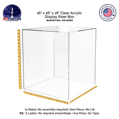 16" x 16" x 18" Tall Clear Acrylic Retail Display Box