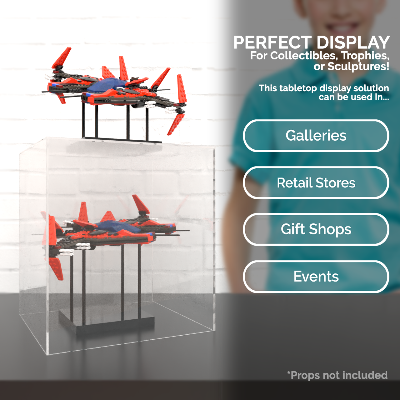 16" x 16" x 18" Tall Clear Acrylic Retail Display Box