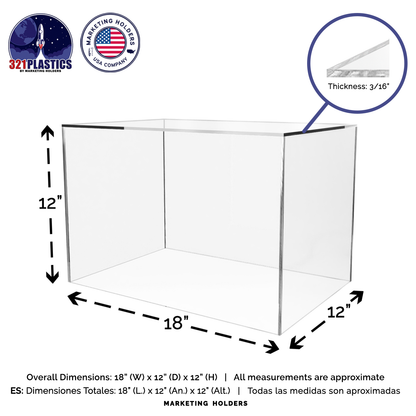 18" x 12" x 12" Clear Acrylic Retail Display Box