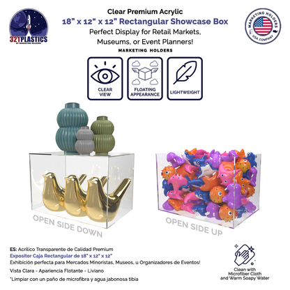 18" x 12" x 12" Clear Acrylic Retail Display Box