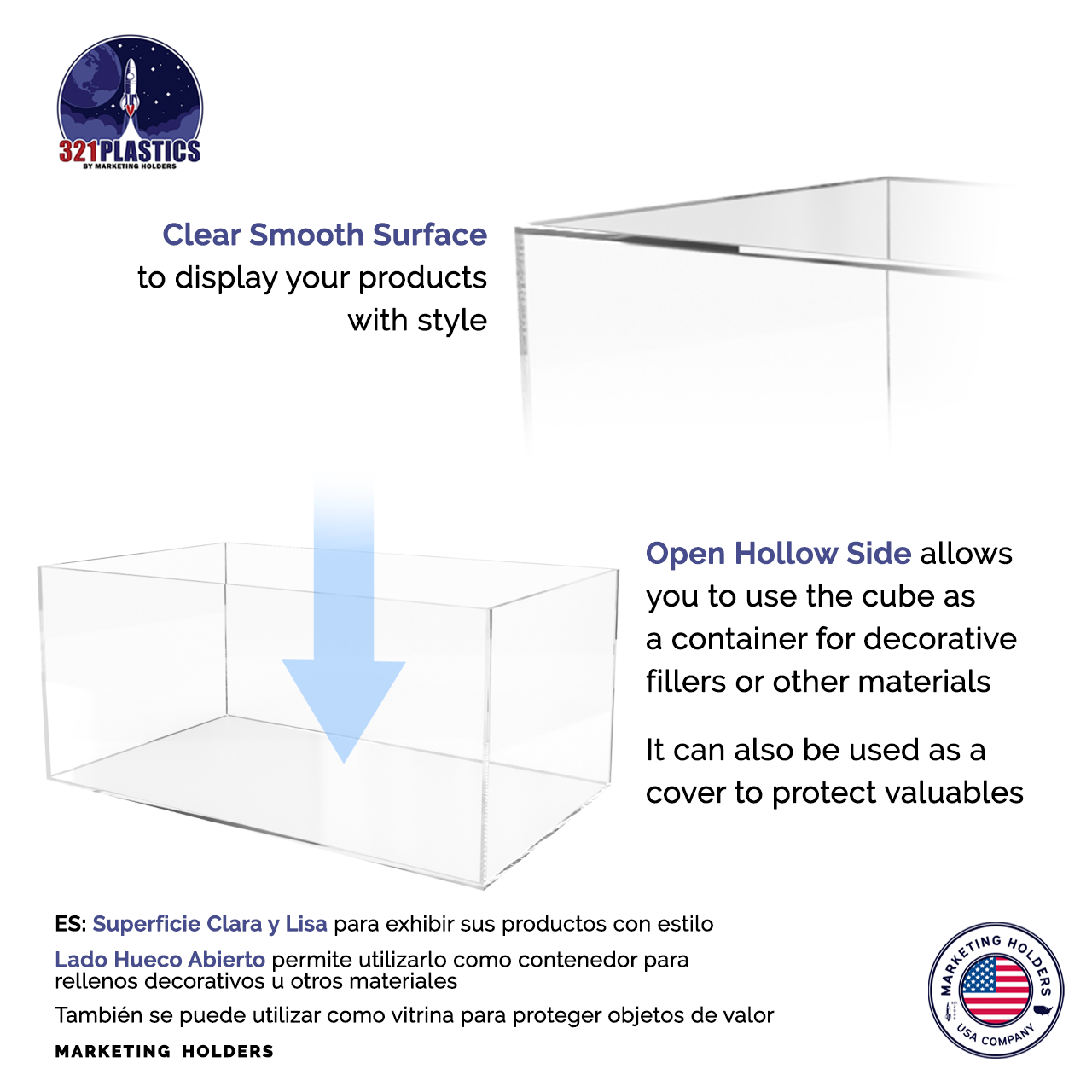 20" x 12" x 9" Clear Acrylic Rectangular Retail Display Box