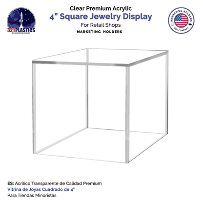 4" Square Acrylic Retail Display Box