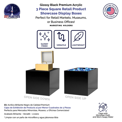Retail Display Boxes 3 Piece Product Pedestals or Bins