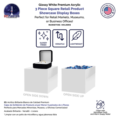 Retail Display Boxes 3 Piece Product Pedestals or Bins