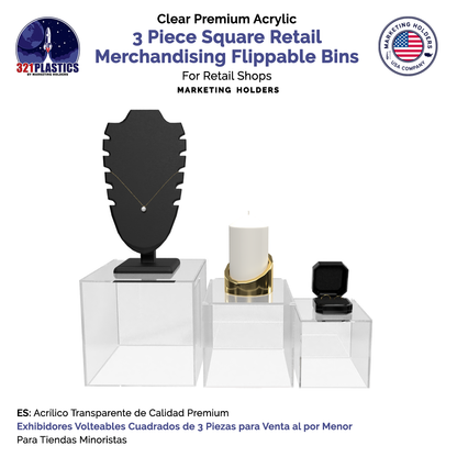 Retail Display Boxes 3 Piece Product Pedestals or Bins