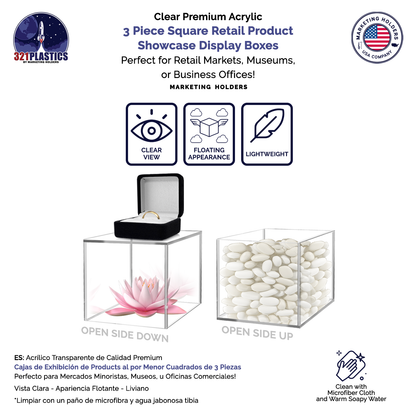 Retail Display Boxes 3 Piece Product Pedestals or Bins