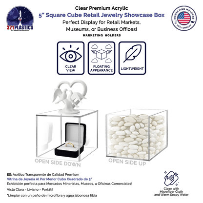 5" Square Acrylic Retail Display Box