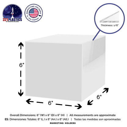 6" Square Acrylic Retail Display Box