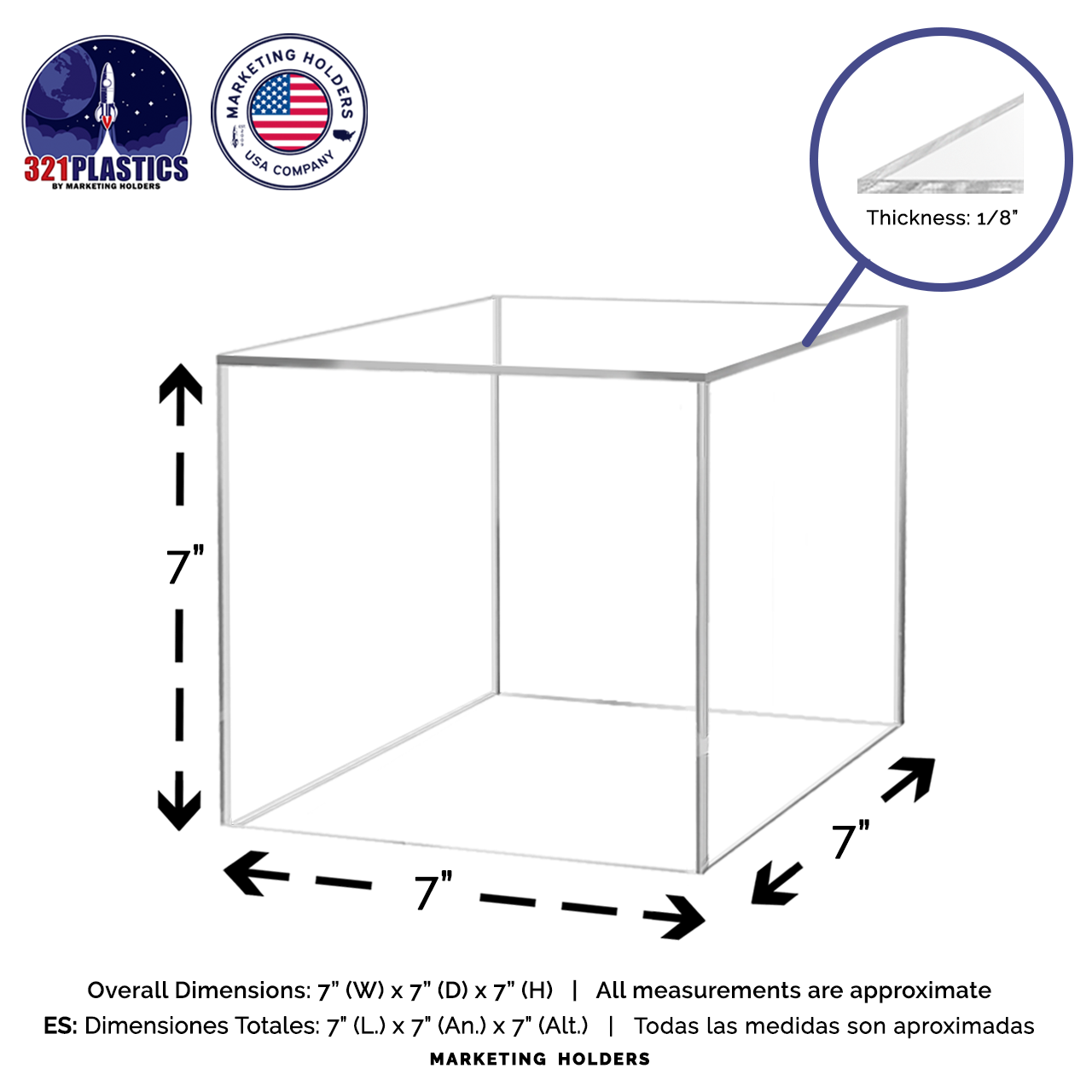 7" Square Acrylic Retail Display Box