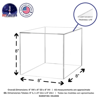 8" Square Acrylic Retail Display Box