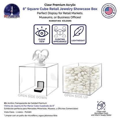 8" Square Acrylic Retail Display Box