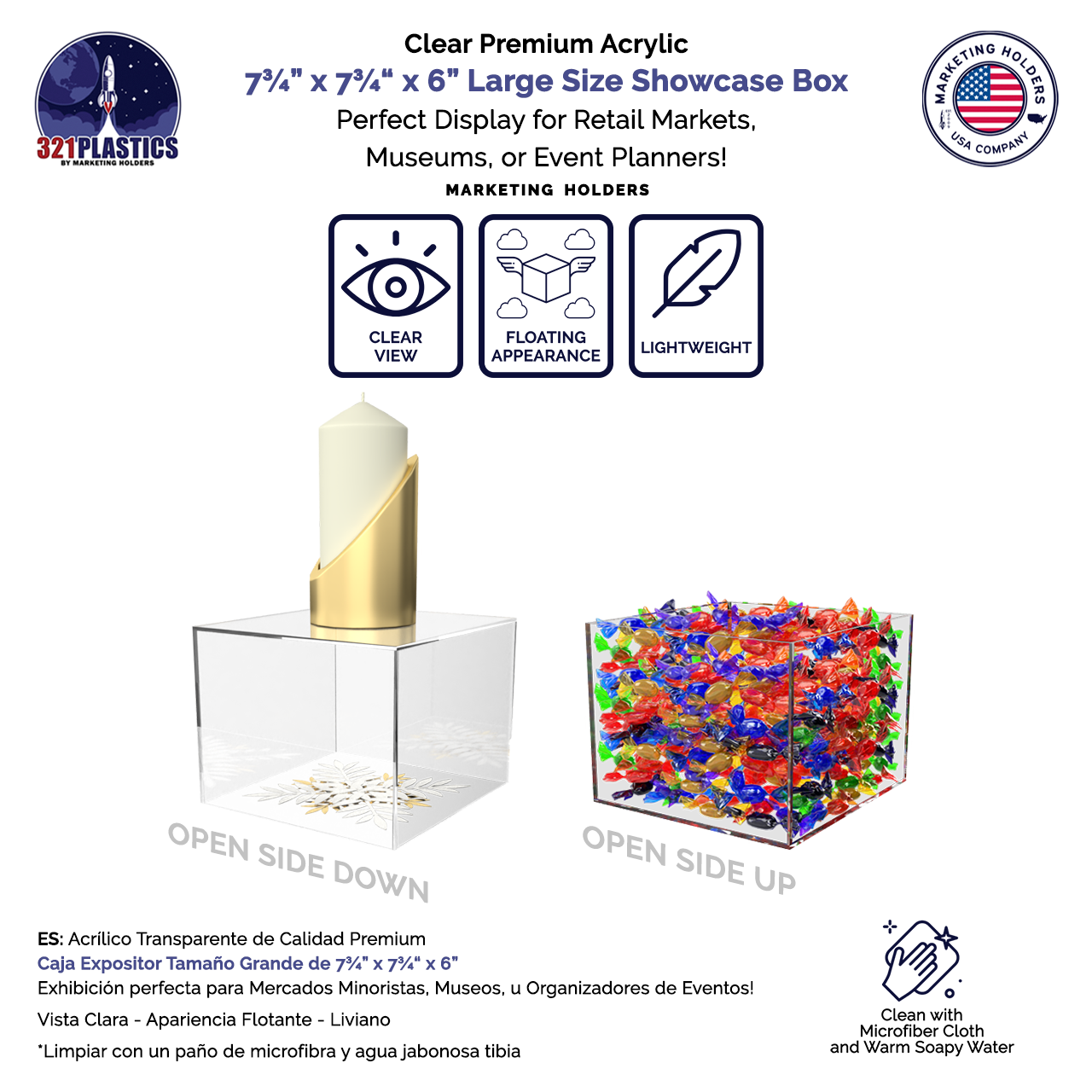 7.75" x 6" Acrylic Retail Display Box