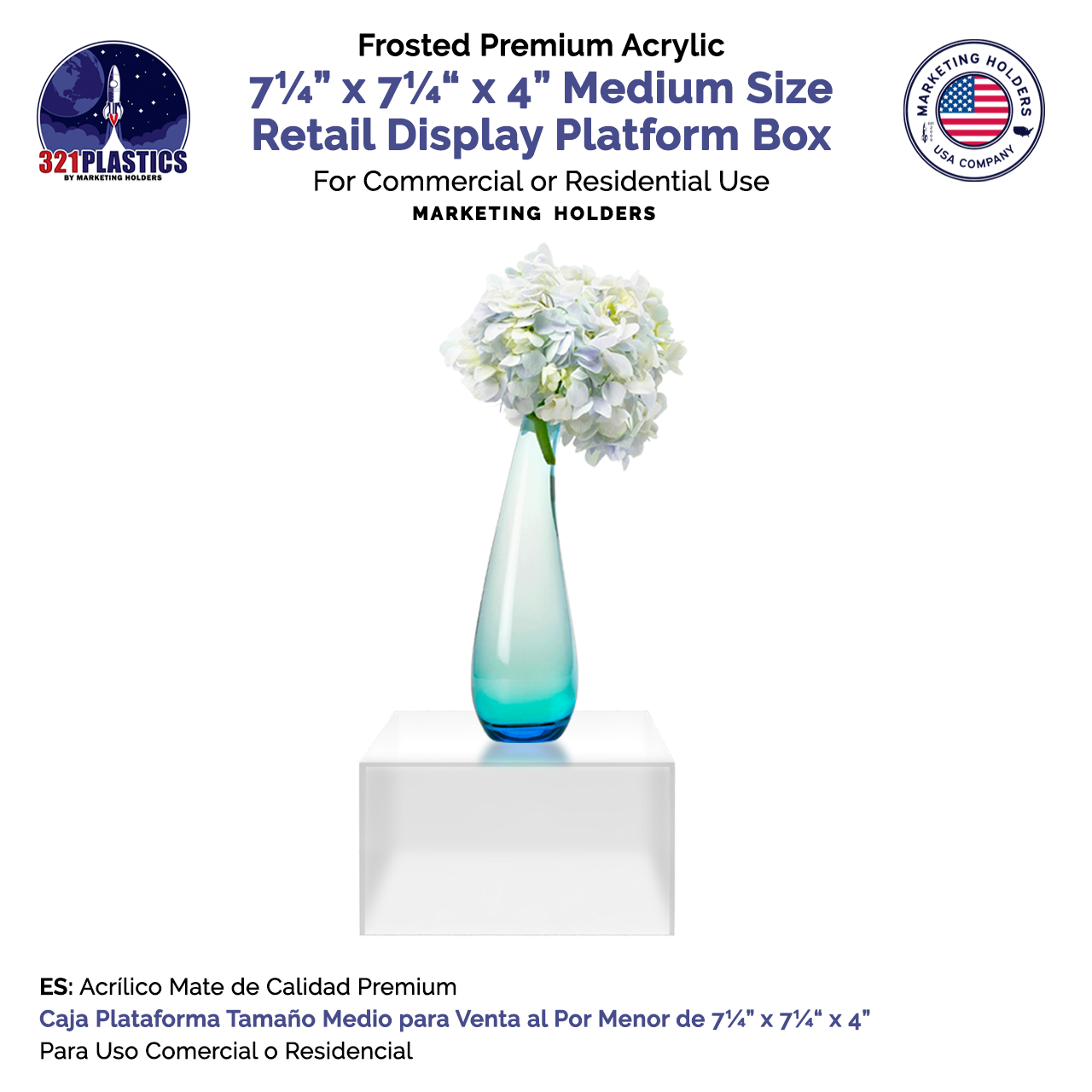 7" x 4" Square Acrylic Display Box