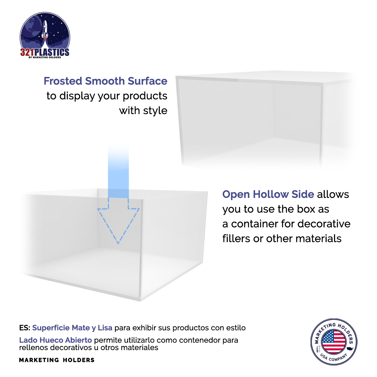 7" x 4" Square Acrylic Display Box