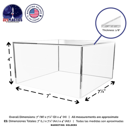 7" x 4" Square Acrylic Display Box