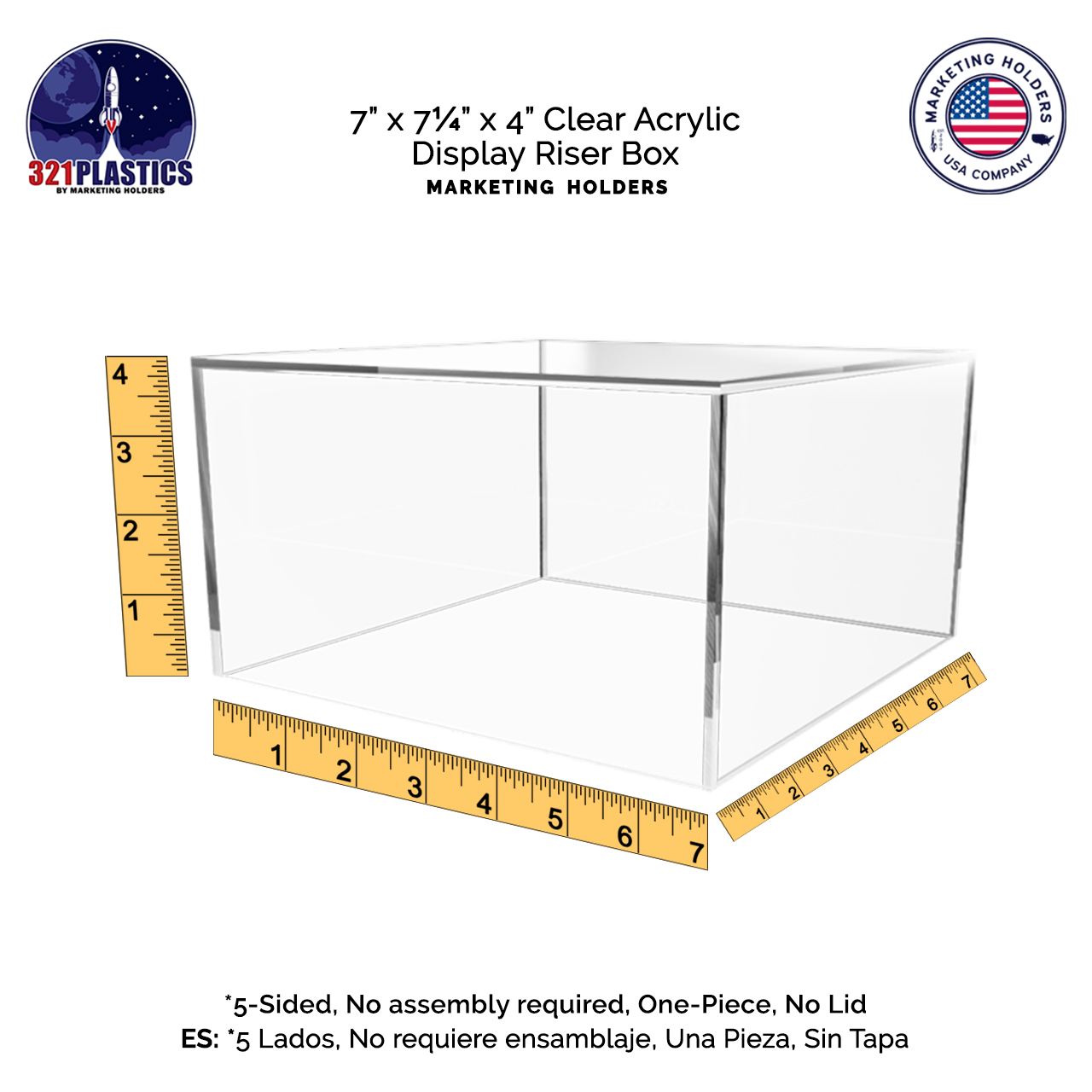 7" x 4" Square Acrylic Display Box