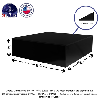 6.75" x 6.75" x 2" Acrylic Retail Display Box