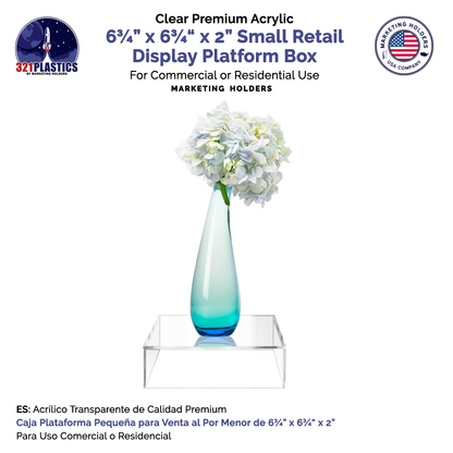 6.75" x 6.75" x 2" Acrylic Retail Display Box