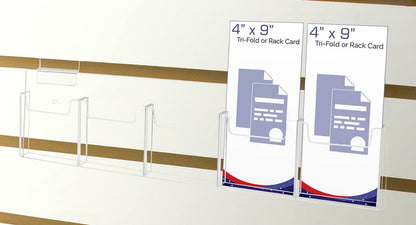 Slatwall 4"W Trifold Brochure Holder 5 Slot Display