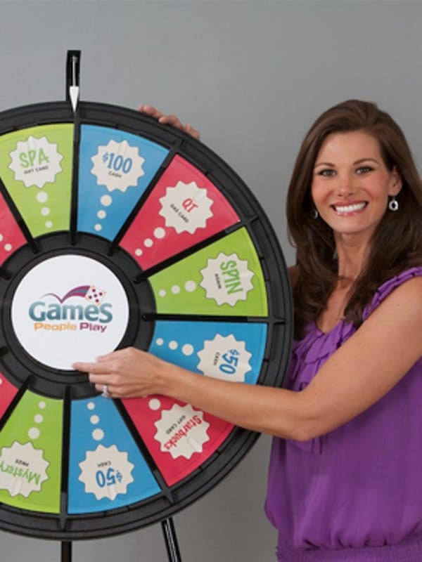 Twelve Slot Black Table Top Thirty One Inch Prize Wheel