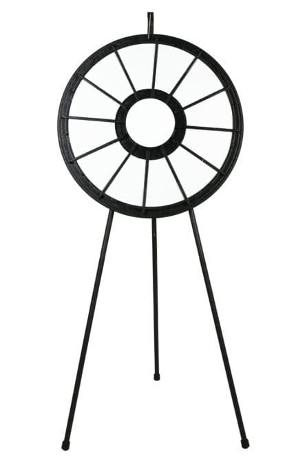 12 Slot 31" Prize Wheel Black Customizable Floor Stand Portable