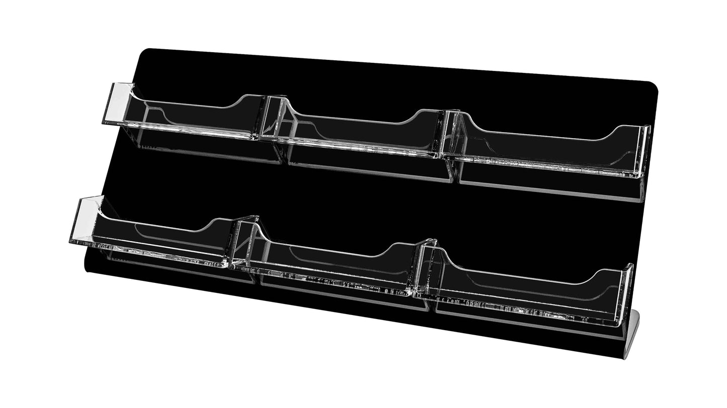 6 Pocket Slanted Business Gift Card Holder Countertop Multi Slot