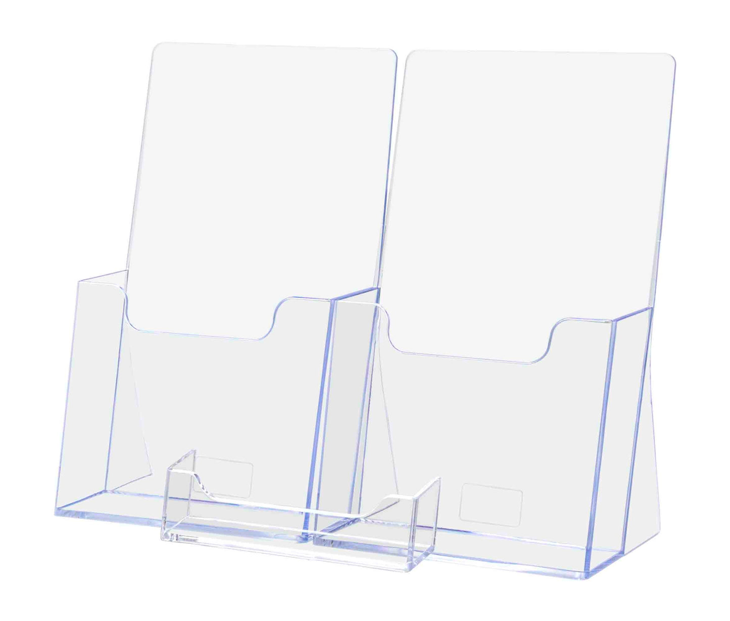 Two Pocket Brochure Stand for 4.25"W Trifolds with Card Pocket