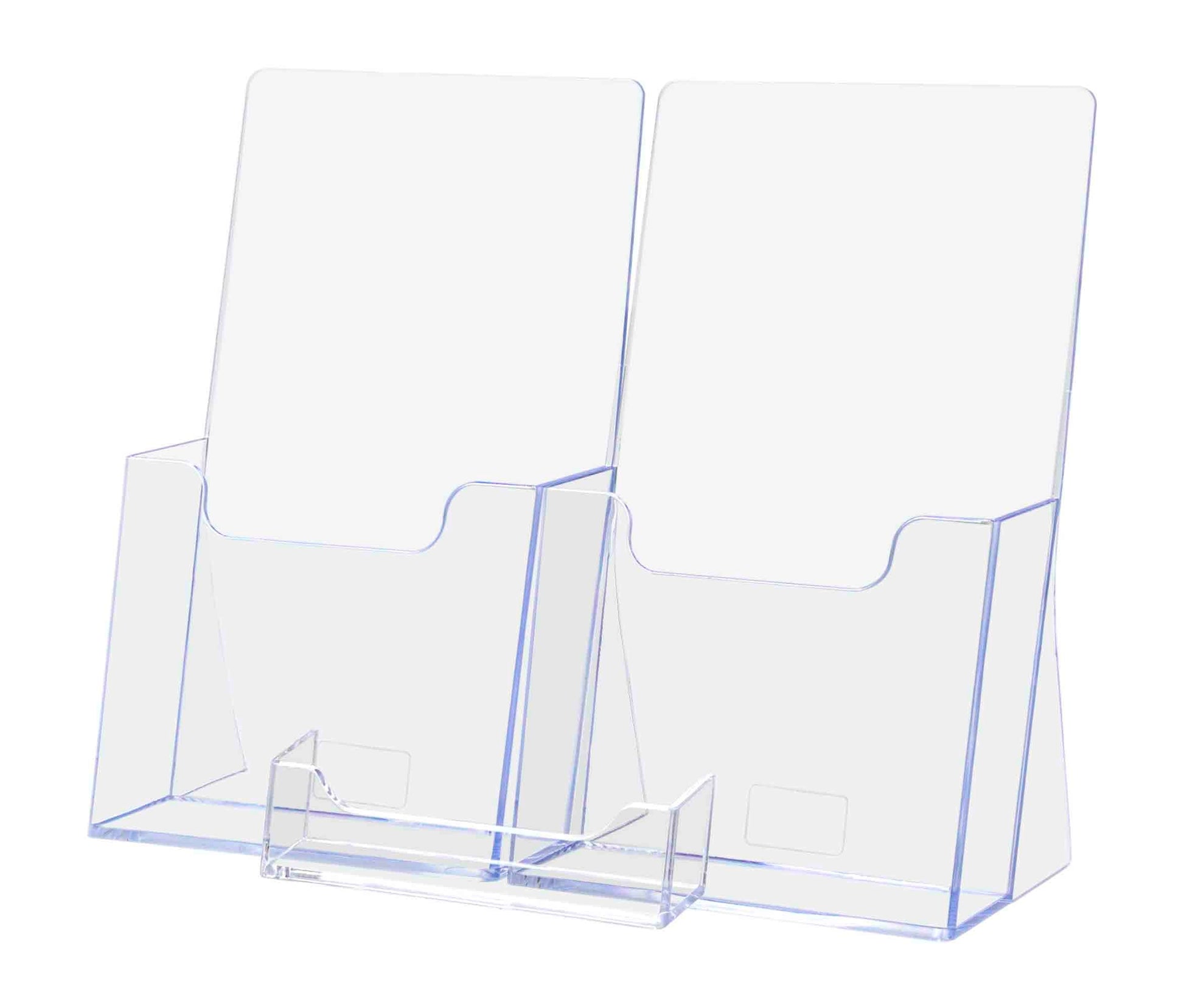 Two Pocket Brochure Stand for 4.25"W Trifolds with Card Pocket