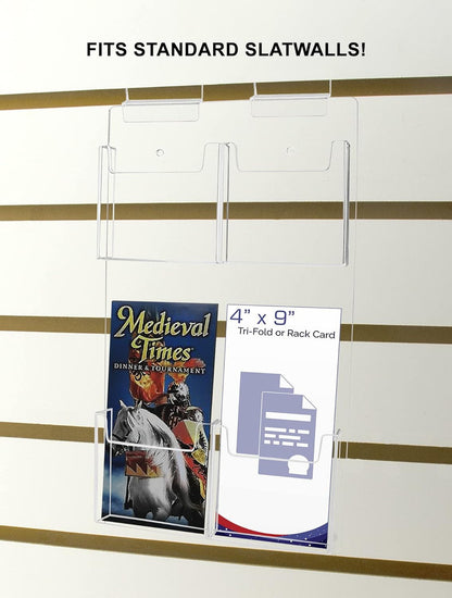 Slatwall 4"W Trifold Brochure Holder 4 Pocket Display