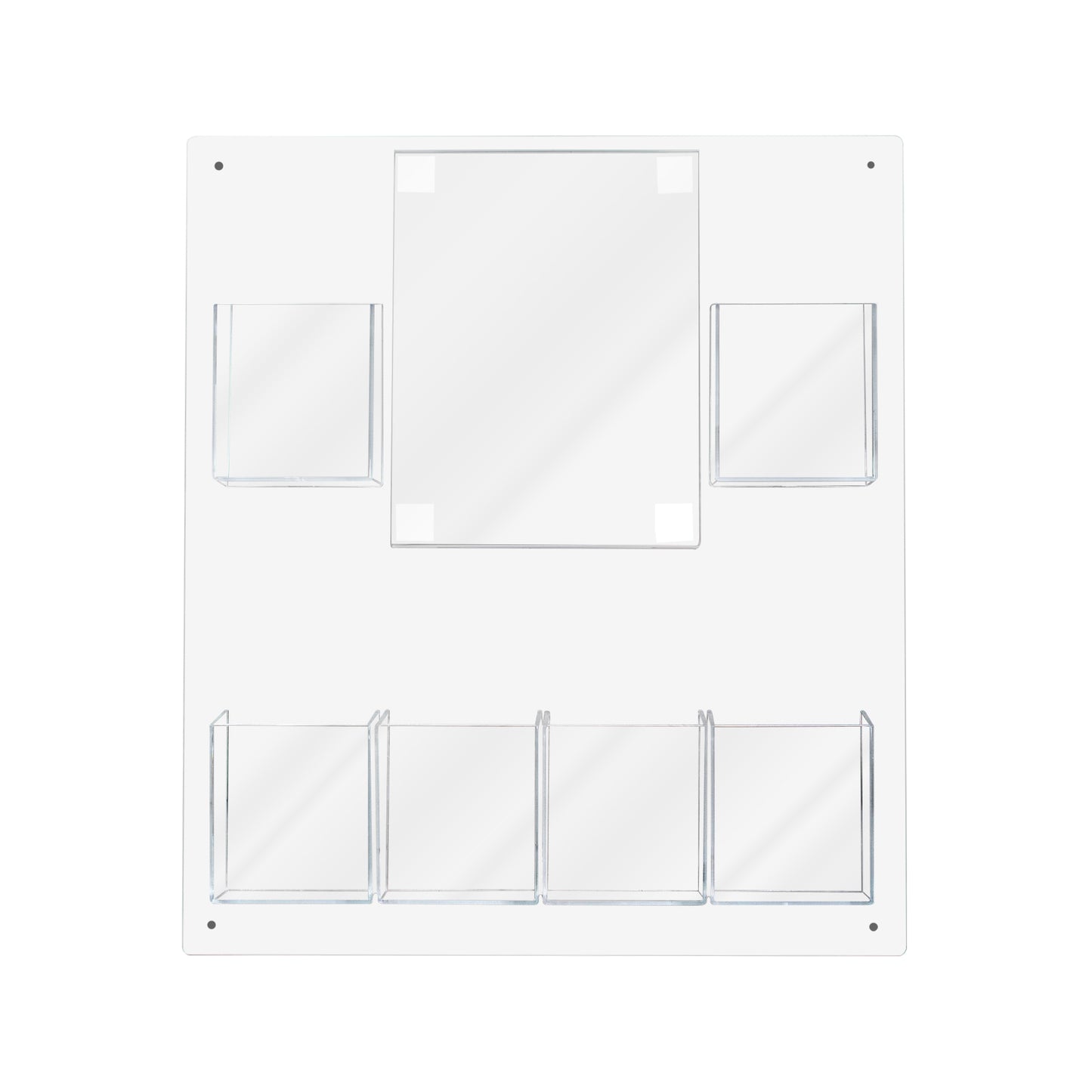 Wall 8.5"W x 11"H Sign Holder and 6 Trifold Pockets Holder PVC