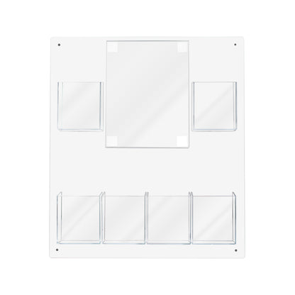 Wall 8.5"W x 11"H Sign Holder and 6 Trifold Pockets Holder PVC