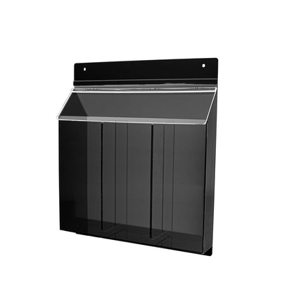 4"W x 9"H Outdoor Brochure Holder Wall Clear and Black Box