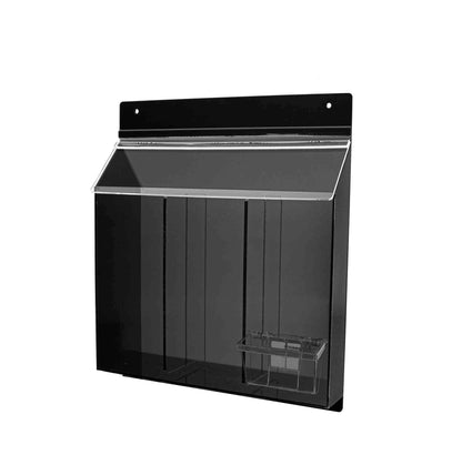 4"W x 9"H Outdoor Trifold Holder Clear and Black with Card Pocket