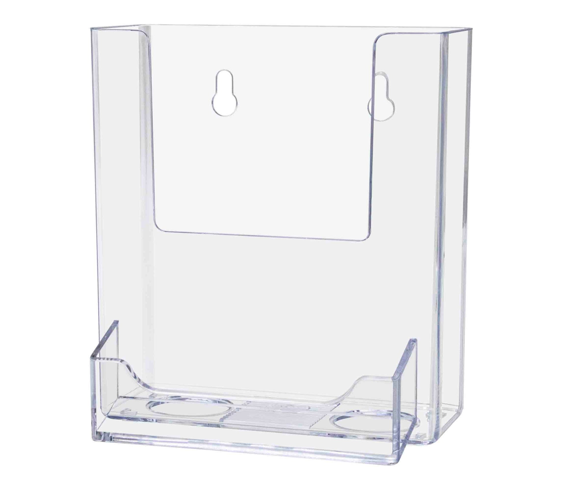 4"W Trifold Brochure Holder with Business Card Pocket