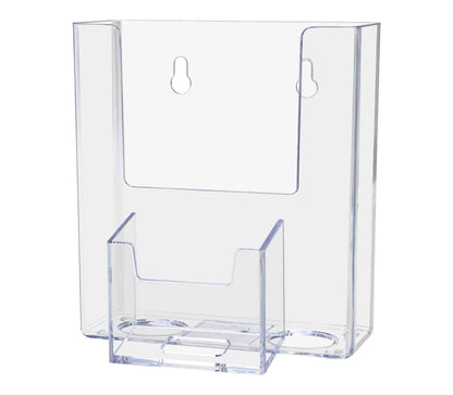 4"W Trifold Brochure Holder with Business Card Pocket