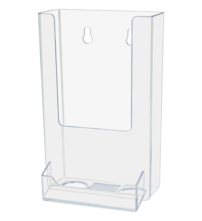 4"W Trifold Brochure Holder Display with Business Card Pocket