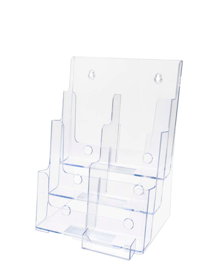 Brochure Holder for Trifolds and Flyers with Business Card Slot