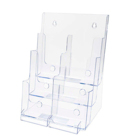 Brochure Holder for Trifolds and Flyers with Business Card Slot