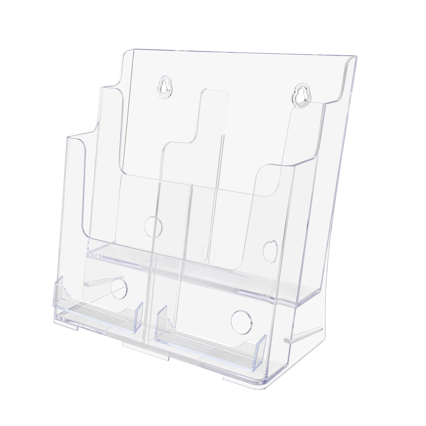 Brochure Holder for Trifolds and Magazines with Card Pocket