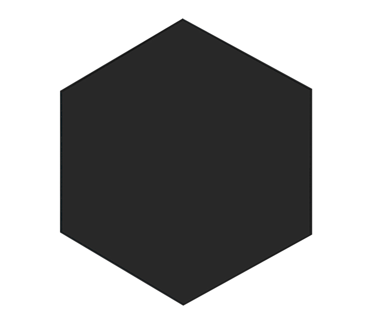 Black Acrylic Hexagon Tiles 10 Pack 0.118" Thick
