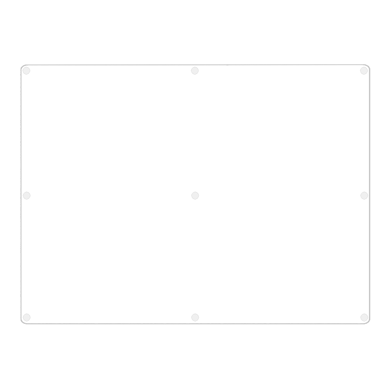 Flat Cutting Board with Rubber Bumpers for Countertops Clear Acrylic