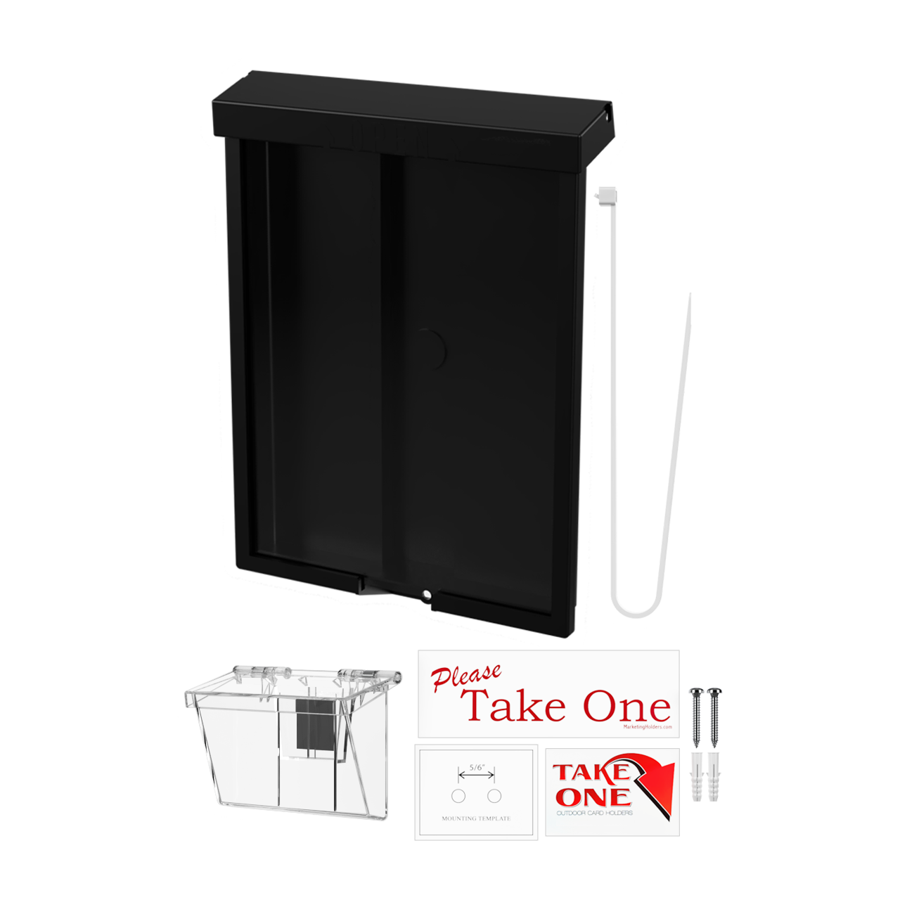 8.5"W x 11"H Outdoor Flyer Holder Wall Brochure Box with Card Bin