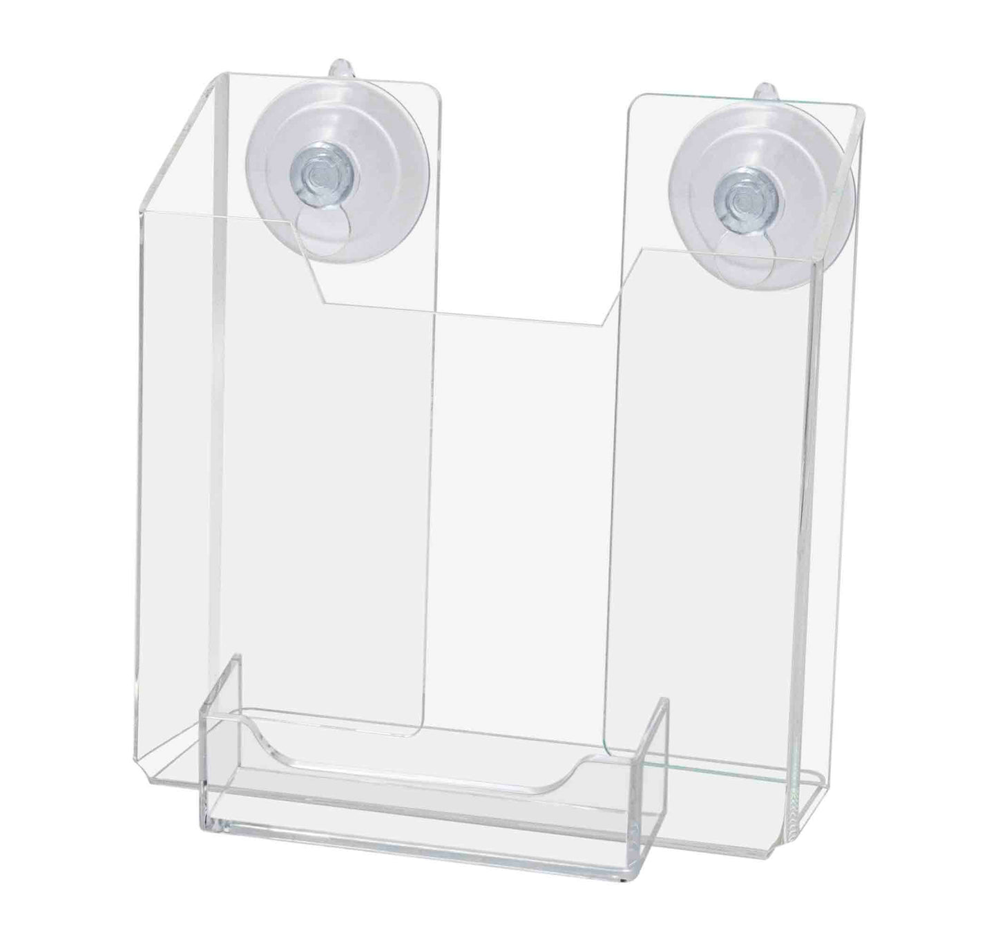 Suction Cup 5.5"W Bifold Brochure Holder with Card Pocket