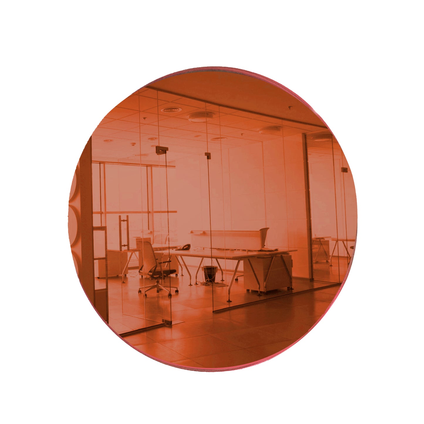 Orange Round Shaped Mirror Acrylic Pieces for Arts and Crafts