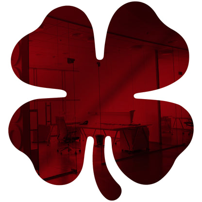 Medium Red Shamrock Shaped Mirror Acrylic Pieces for Arts and Crafts