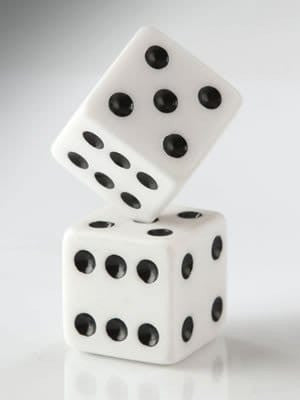 Jumbo Game Dice Black and White 2 Pack
