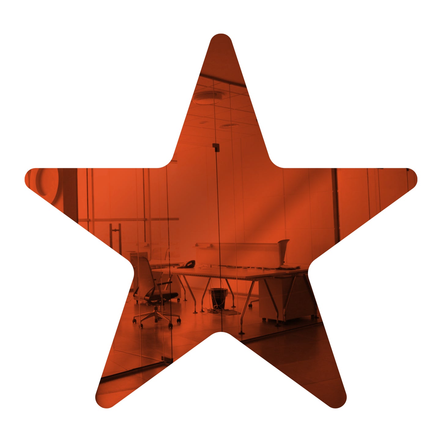Orange Star Shaped Mirror Acrylic Pieces for Arts and Crafts
