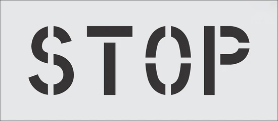 STOP Stencil Template for Road Marking