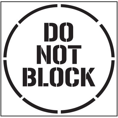 DO NOT BLOCK Stencil 17" Pavement Marking Template
